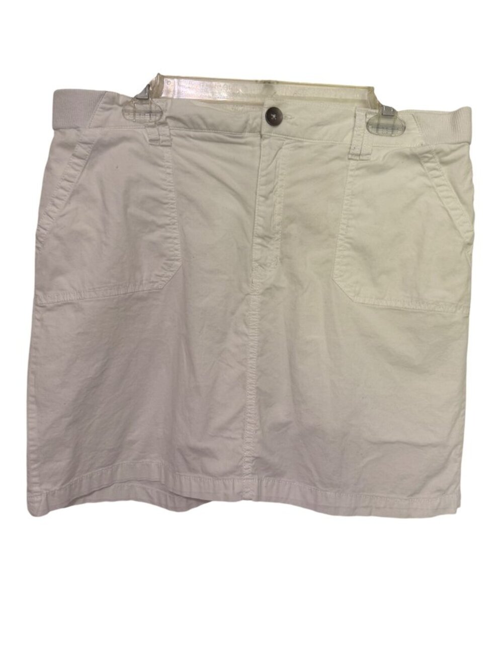 Croft & Barrow Skort White Cotton Stretch with Elastic Back Womans 14